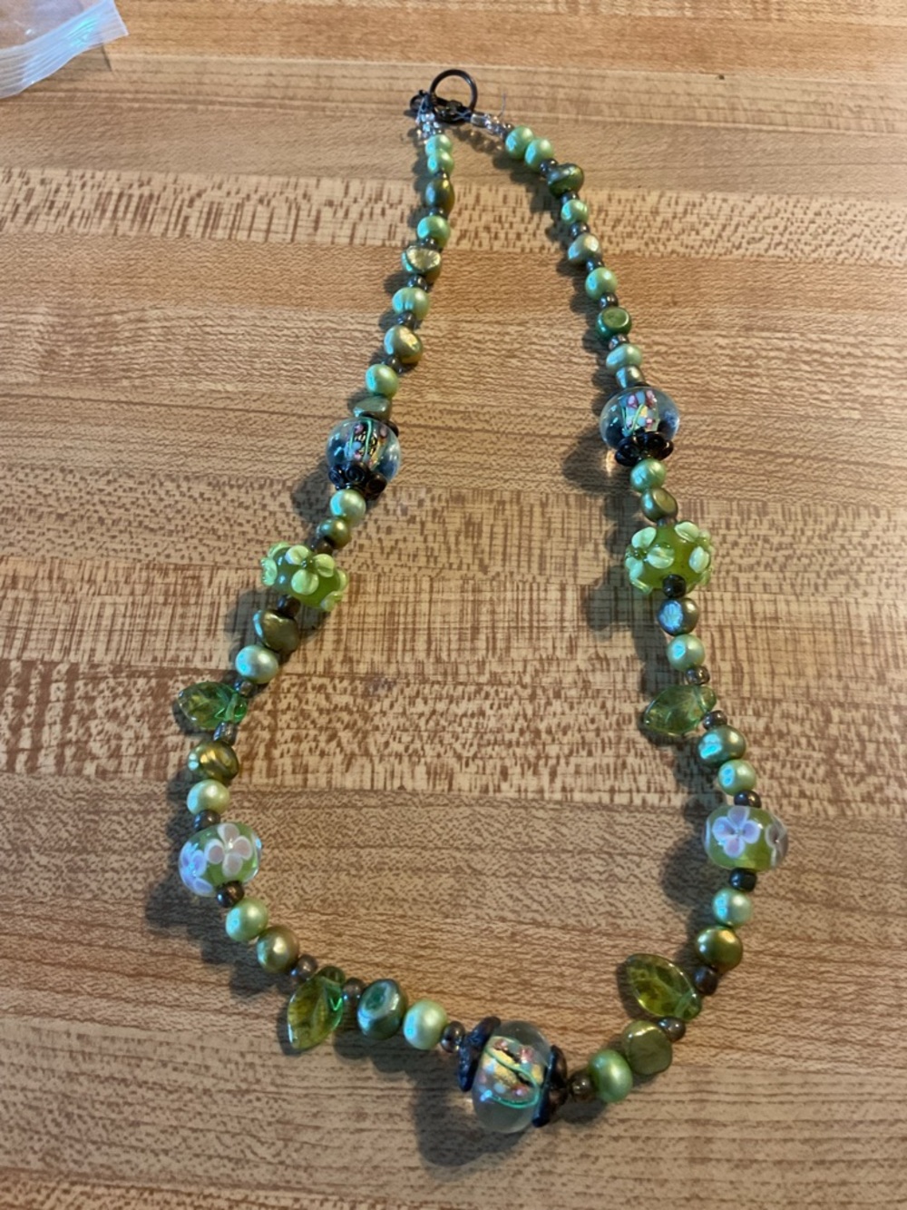 Green, Beaded Necklace